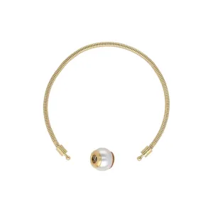 Bundle Plated Bracelet 6.3 inches long, for men and women with organic pearl, Zindis Collection