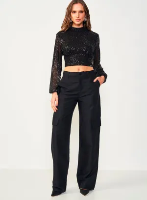 Calça Alfaiataria Jade Com Linho Colcci