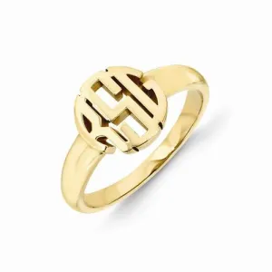 Carved Monogram Ring