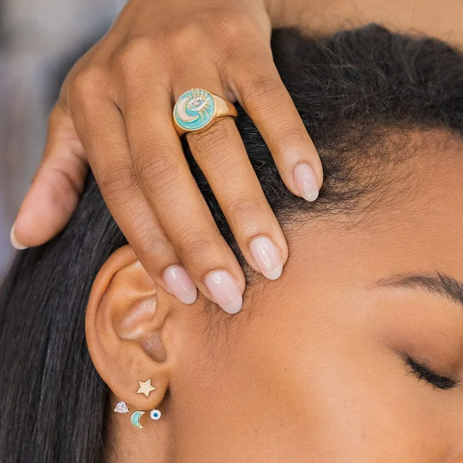 Celestial Symbols Turquoise Signet