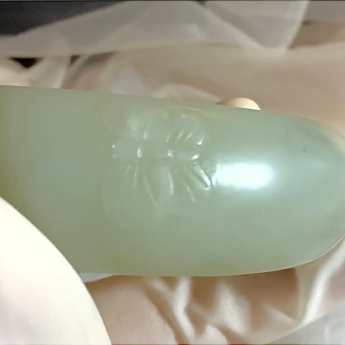 Certified Bluish-white and Sugar brown finely carved genuine nephrite jade Hetian jade bracelet bangle - inner diameter 53mm