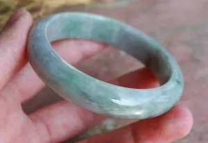 Certified Hand Carved Green Lavender Natural Myanmar Burma Grade A JADE Jadeite Circle Bangle Bracelet 58mm