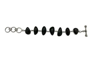 Charles Albert Silver - Obsidian Bracelet Small