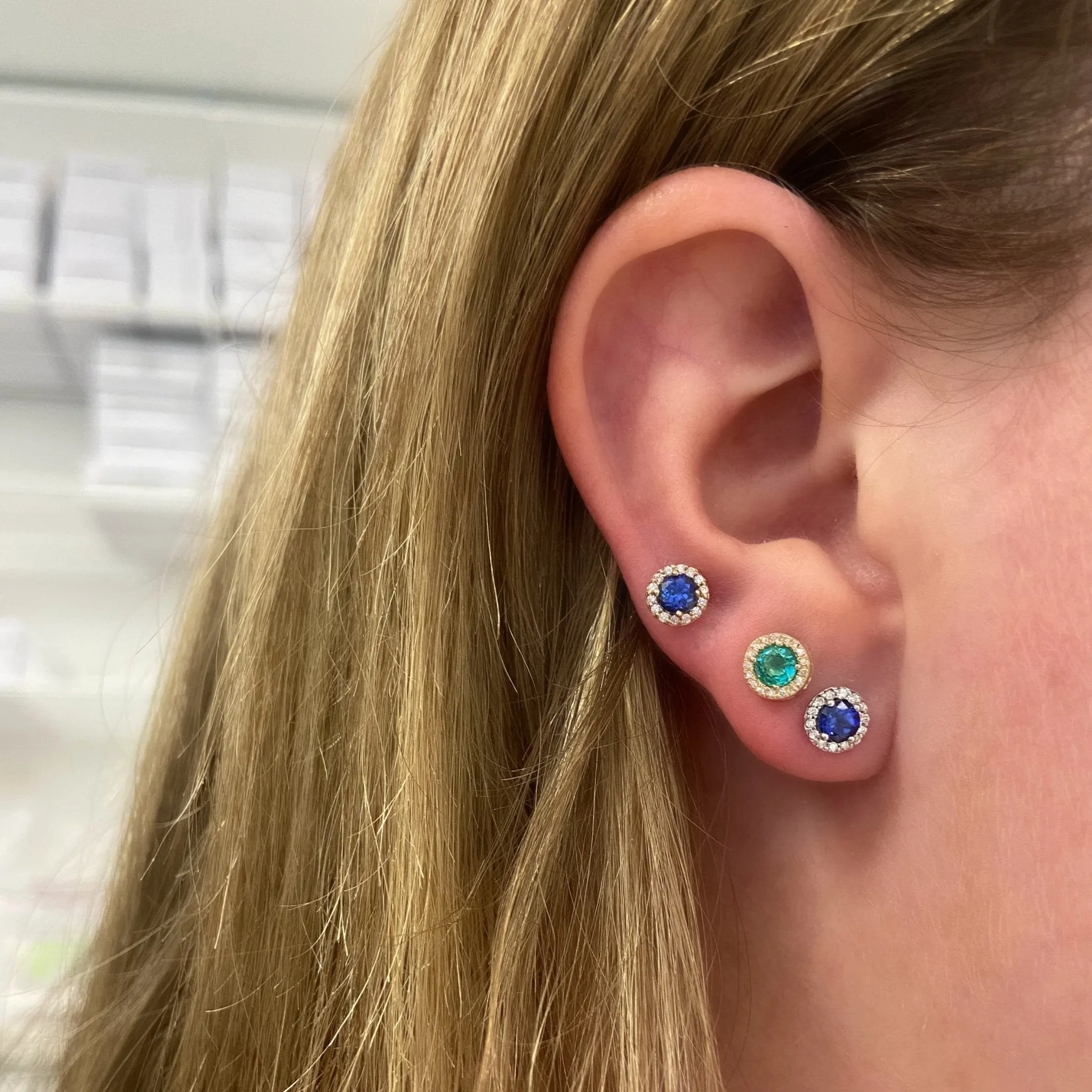 Chatham Sapphire Earrings
