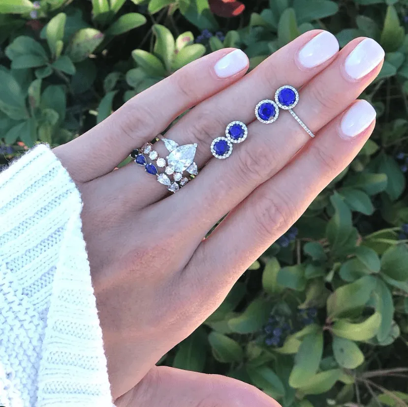 Chatham Sapphire Earrings