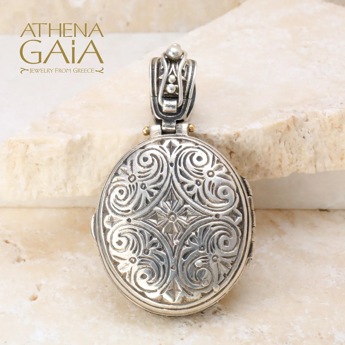 Chi Rho Cross Long Locket