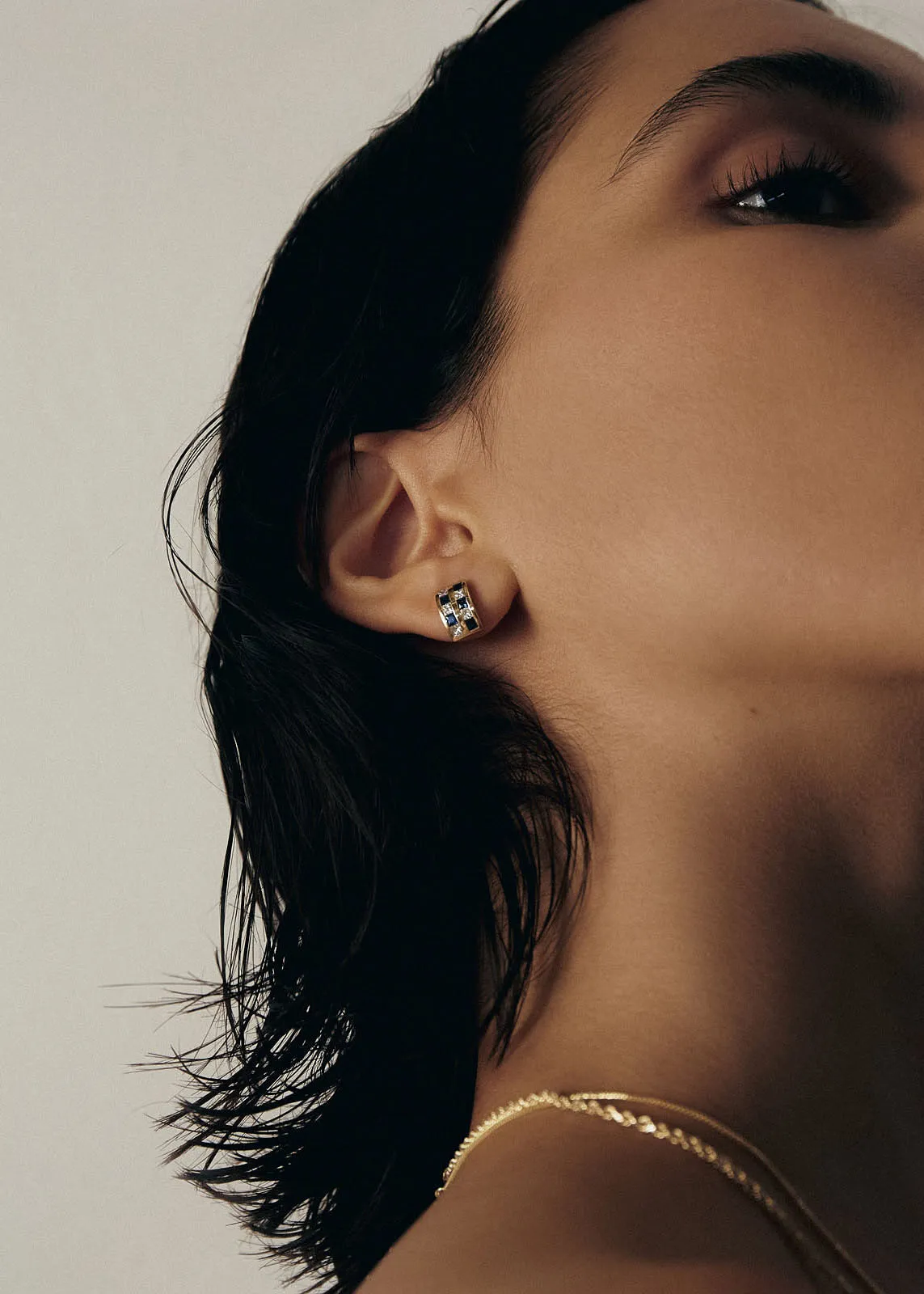 Chloé Sapphire Checkered Earrings