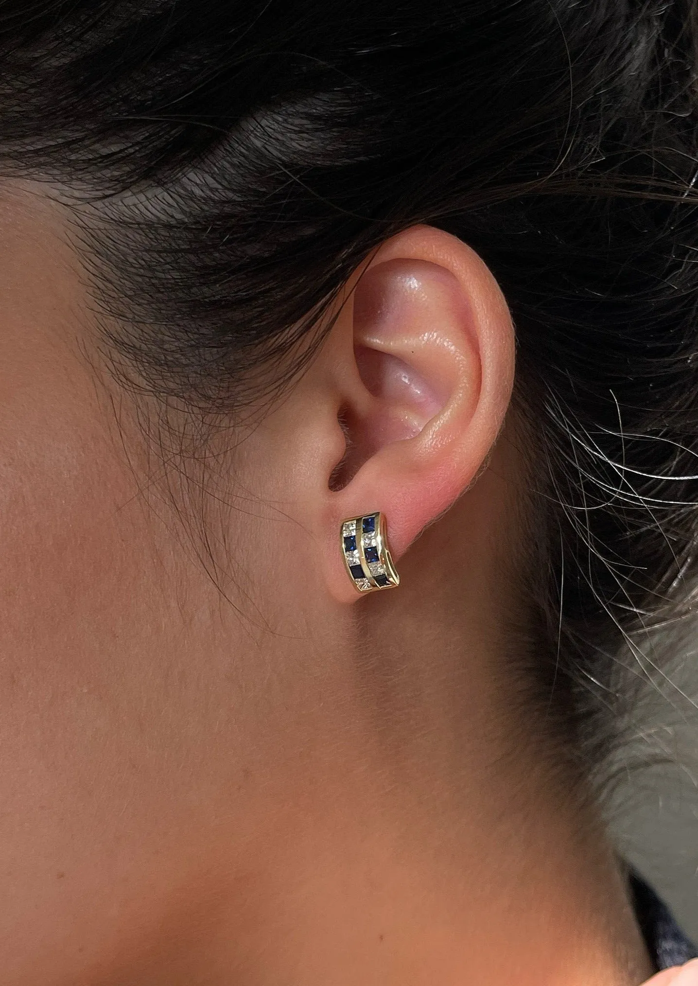 Chloé Sapphire Checkered Earrings