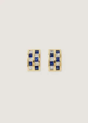Chloé Sapphire Checkered Earrings