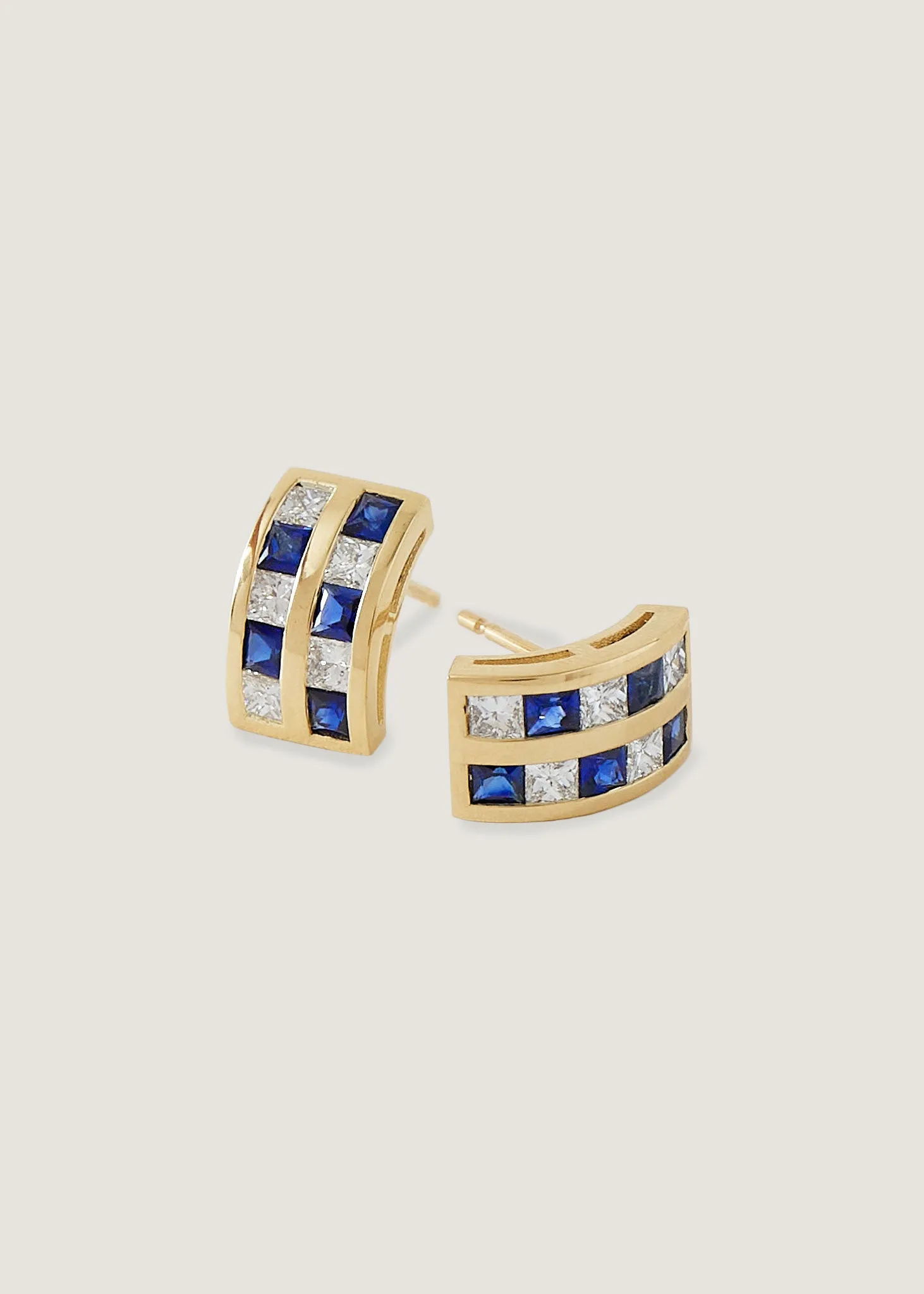 Chloé Sapphire Checkered Earrings