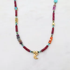 Circus Train with Ruby & Crescent Moon Necklace