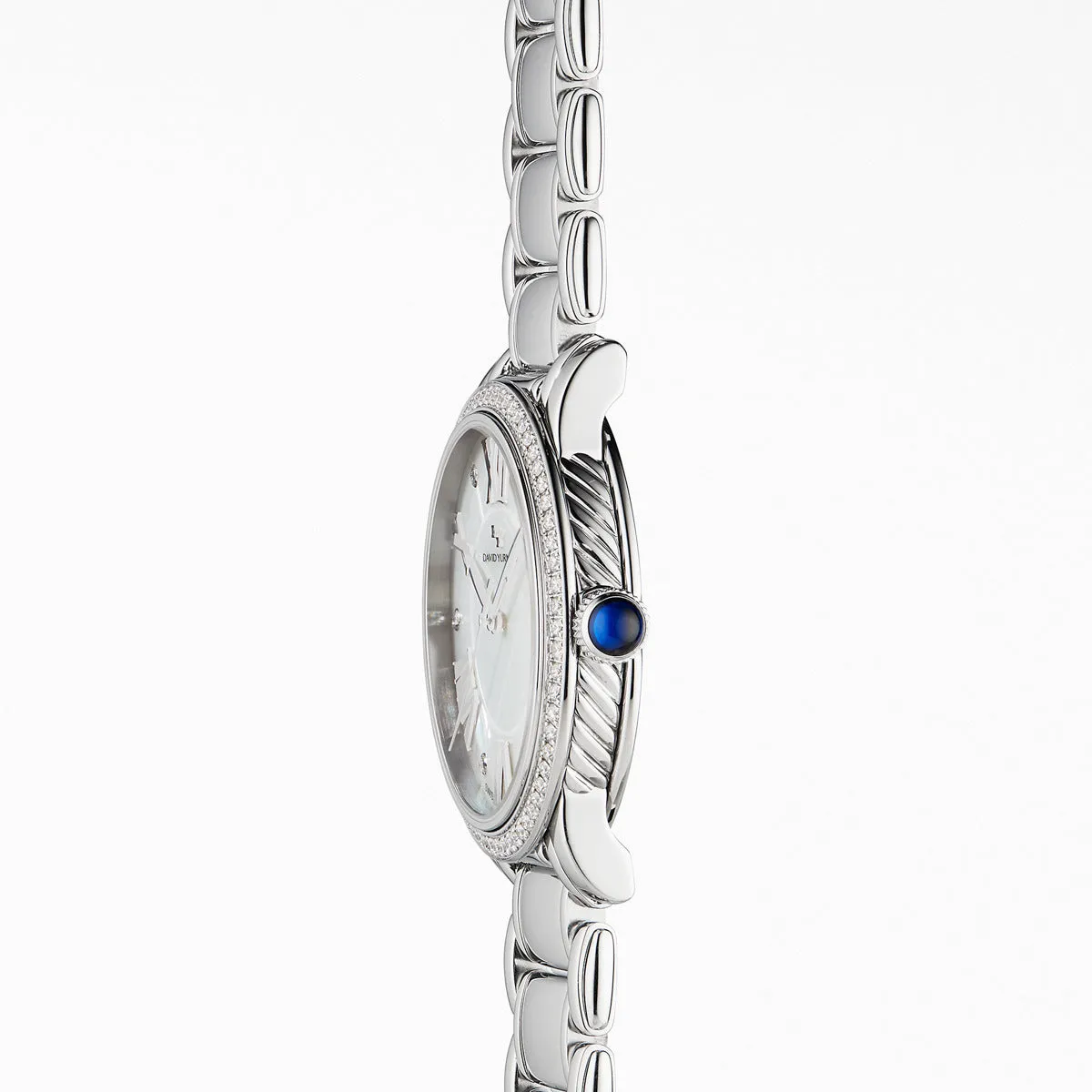 Classic 38mm Stainless Steel Quartz Watch with Diamonds