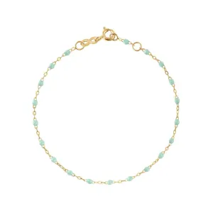 Classic Gigi Jade bracelet, Yellow Gold, 6.7"