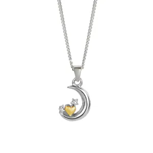 Crescent Moon and Stars Charm Necklace