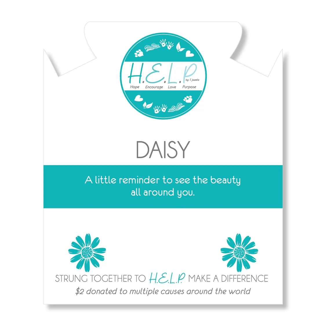 Daisy Charm with Blue and White Jade Charity Bracelet