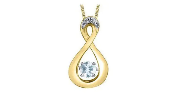 Dancing Gemstones Yellow Gold Infinity Pendant