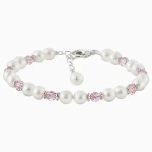 Darling Pearl and Crystal Bracelet in Silver
