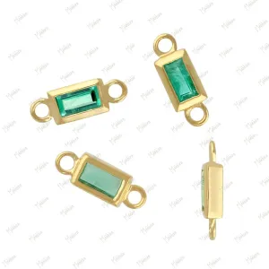 Emerald Connector Charm 3.50x9.80mm