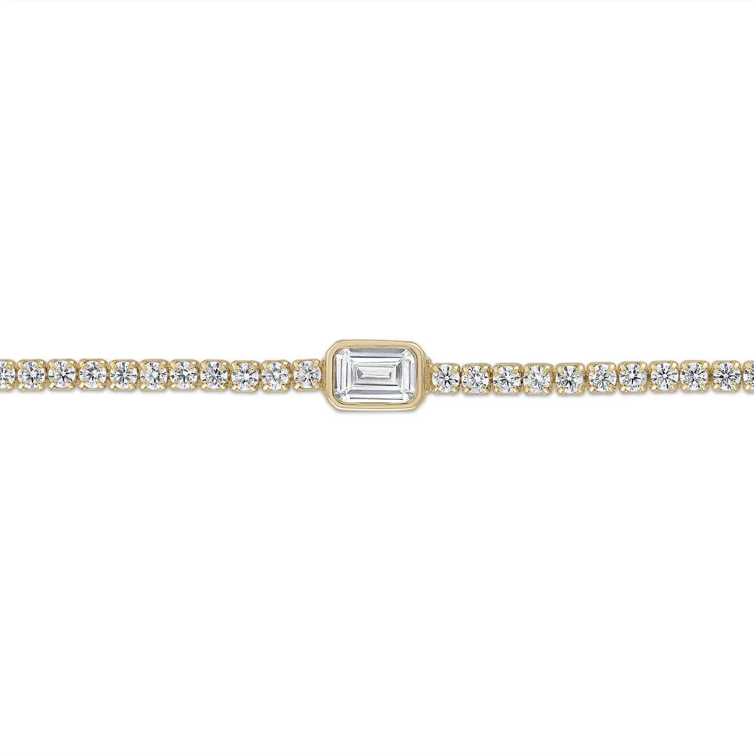 Emerald Cut Bezel Tennis Bracelet