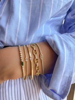 Emerald Cut Bezel Tennis Bracelet