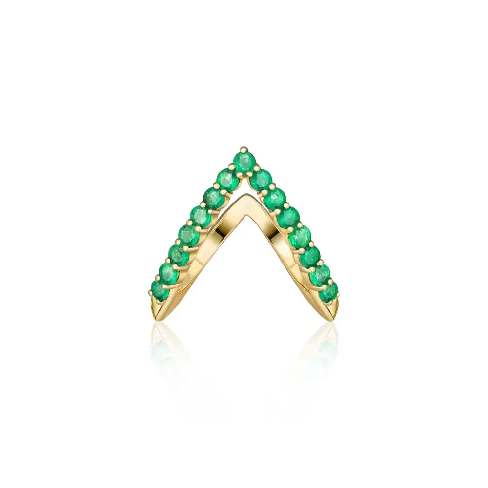 Emerald V Ring