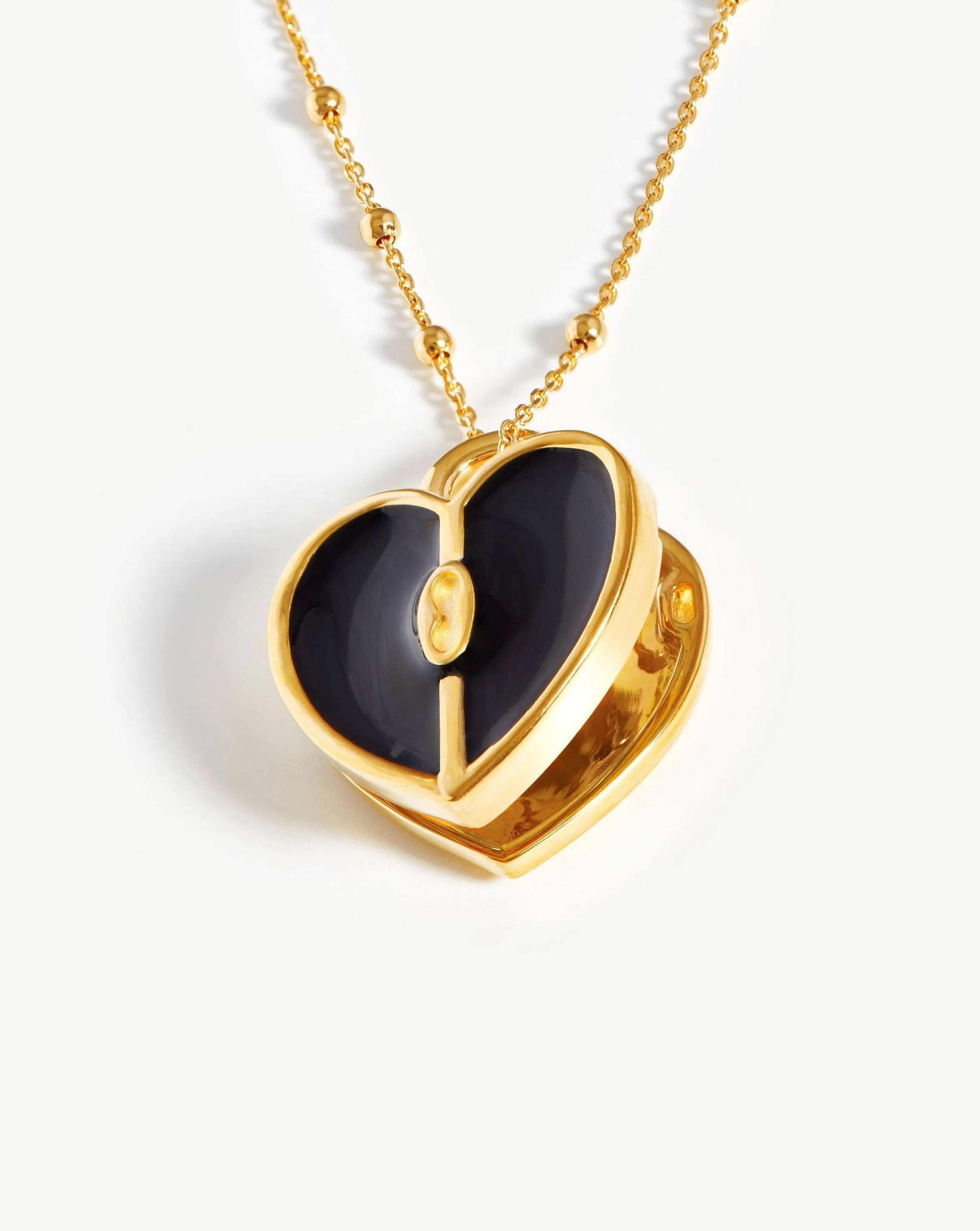 Engravable Heart Locket Necklace | 18ct Gold Plated