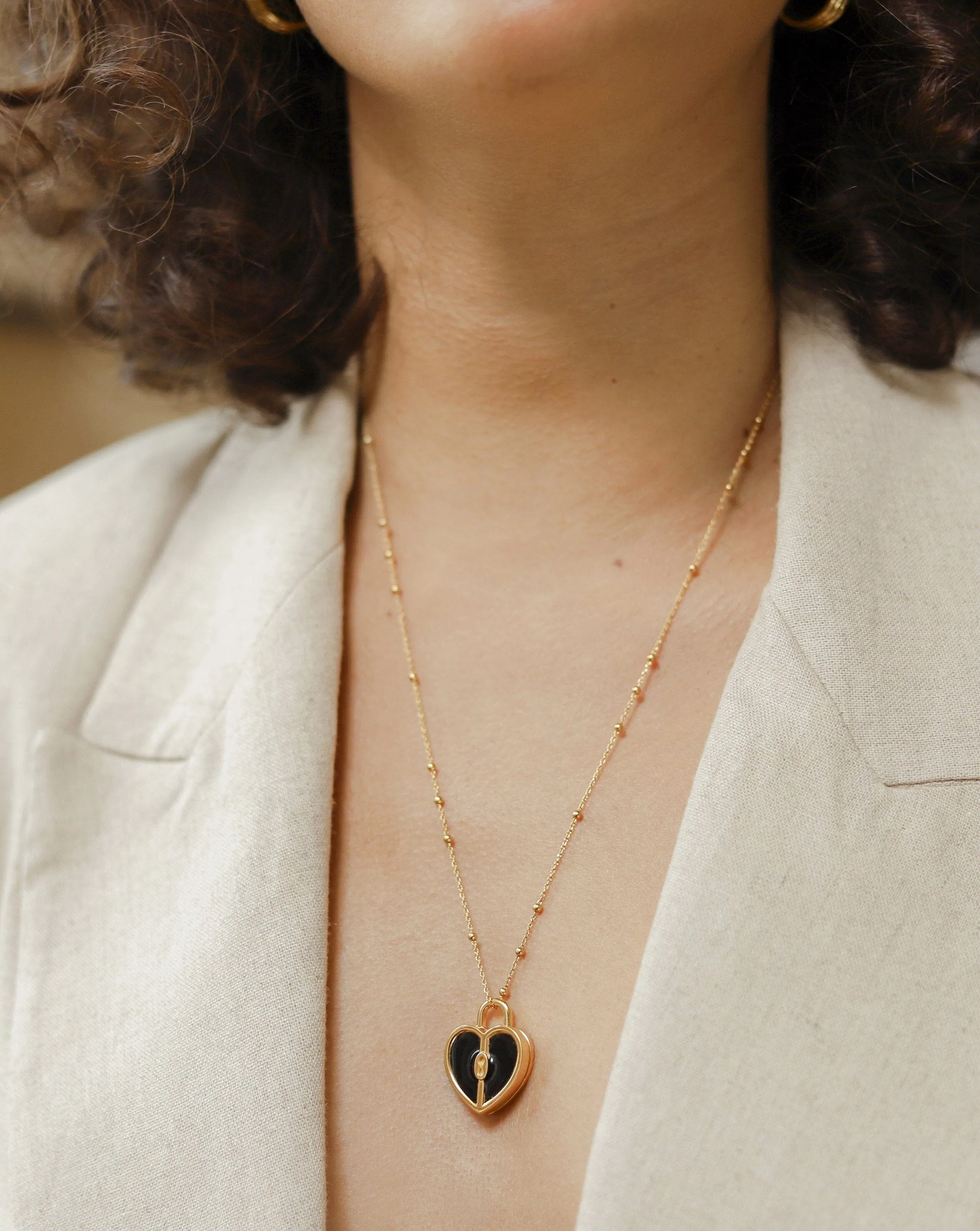 Engravable Heart Locket Necklace | 18ct Gold Plated