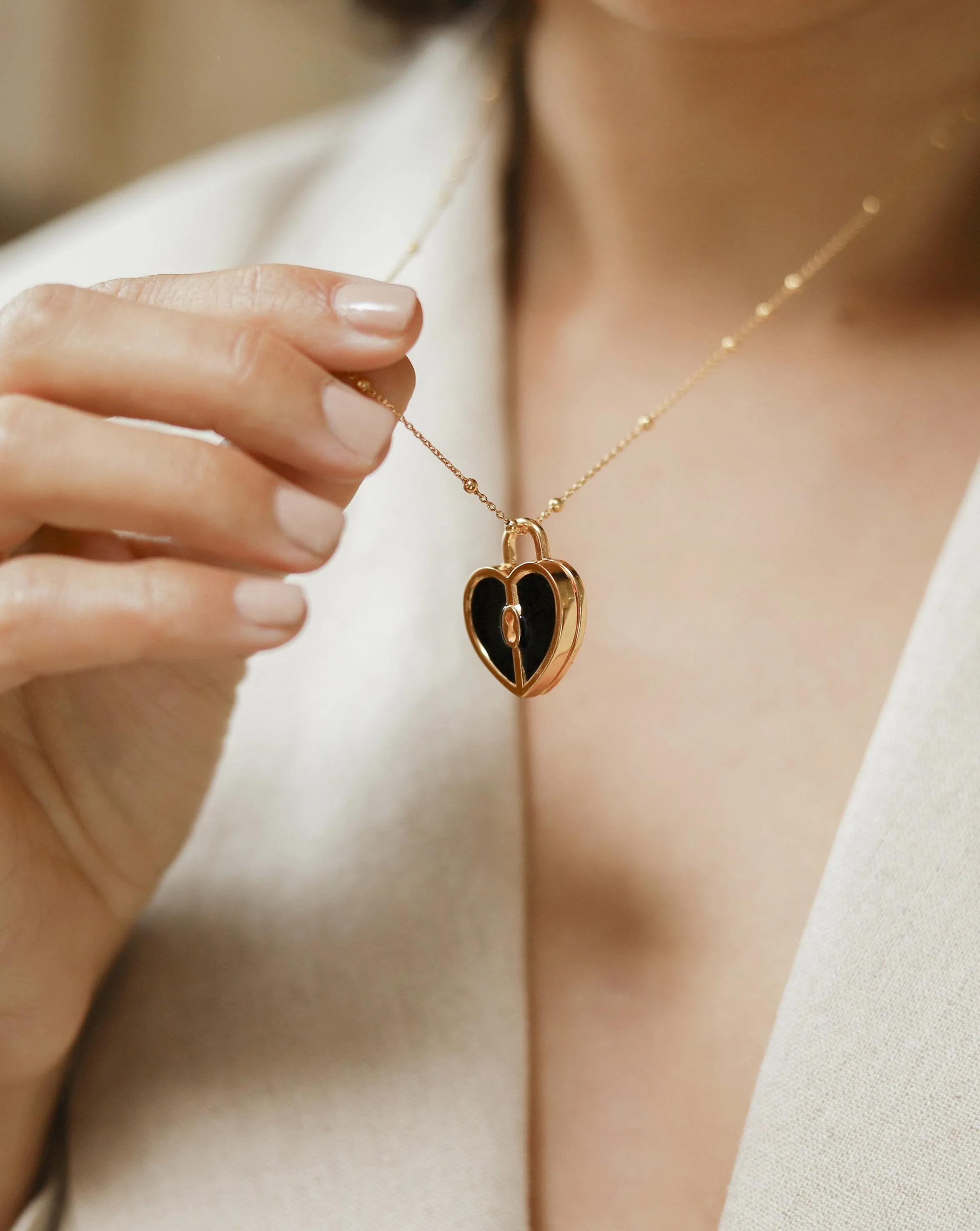 Engravable Heart Locket Necklace | 18ct Gold Plated
