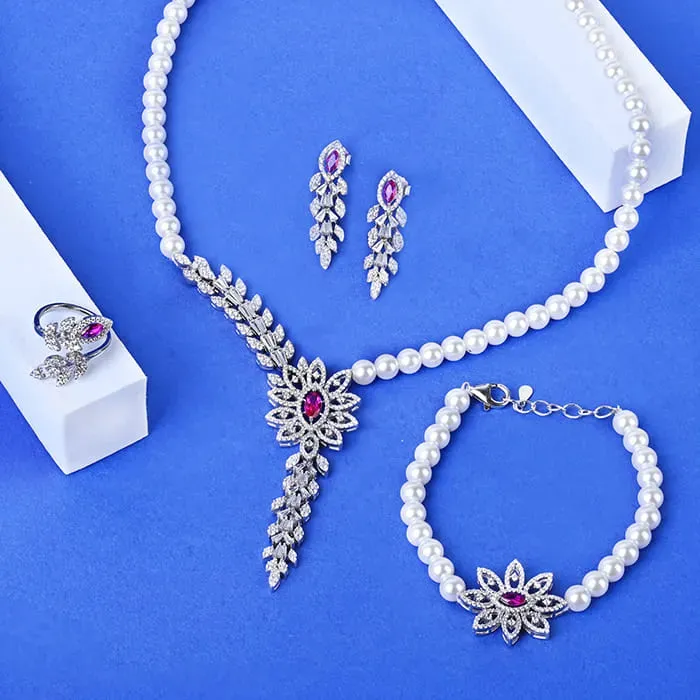 Eternal Bloom Crystal Pearl Set