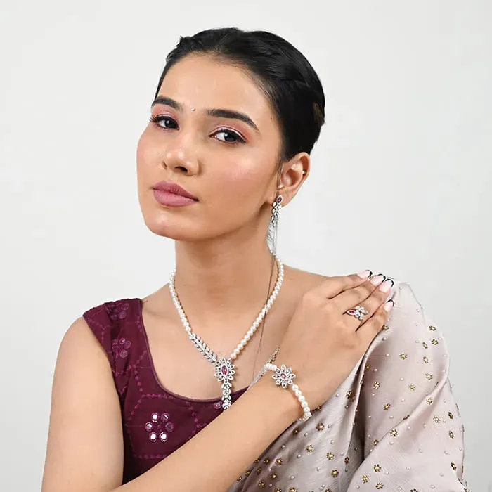 Eternal Bloom Crystal Pearl Set