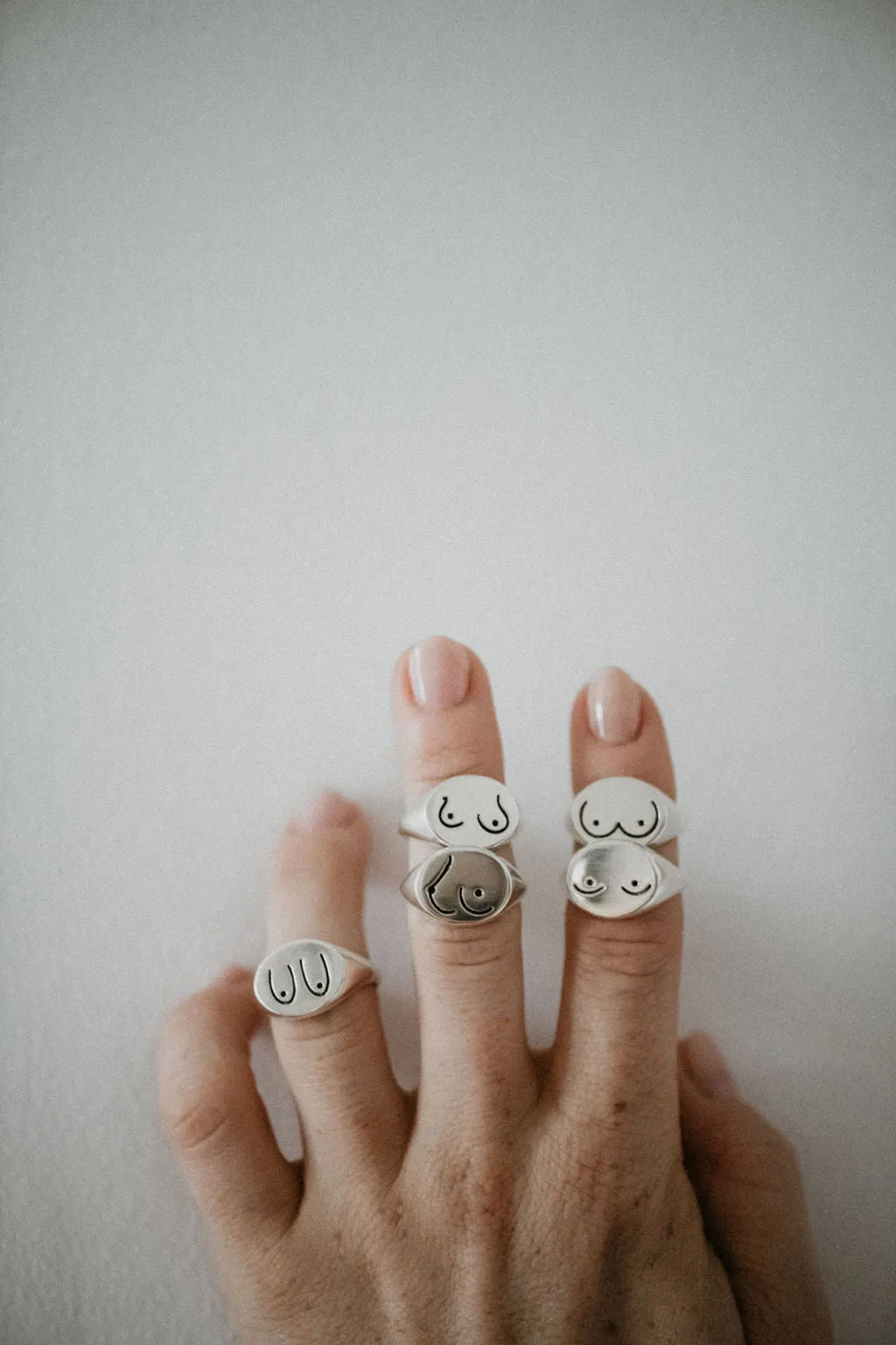 For the Love of BOOBS Signet Ring Collection