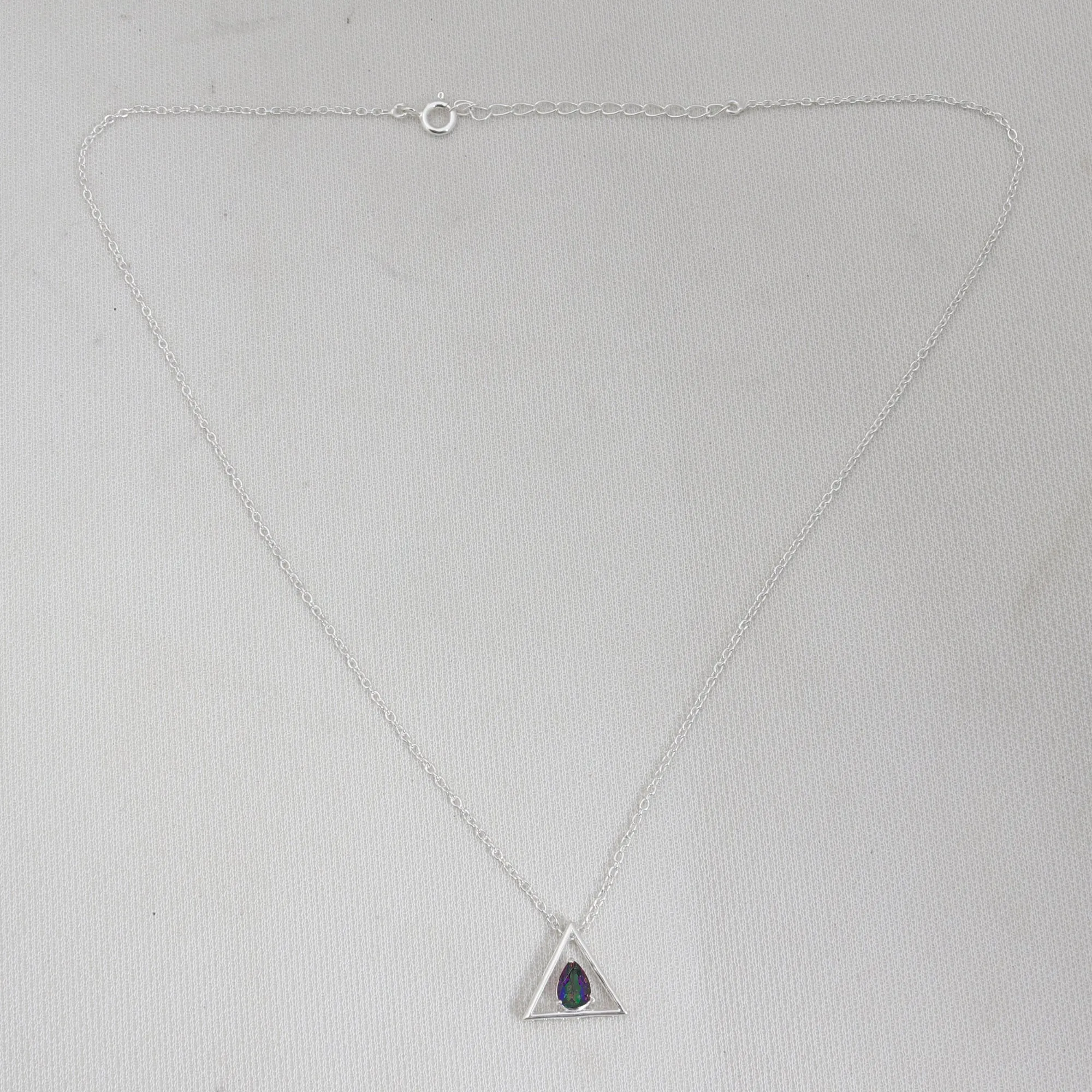 Garnet Silver Minimalist Necklace