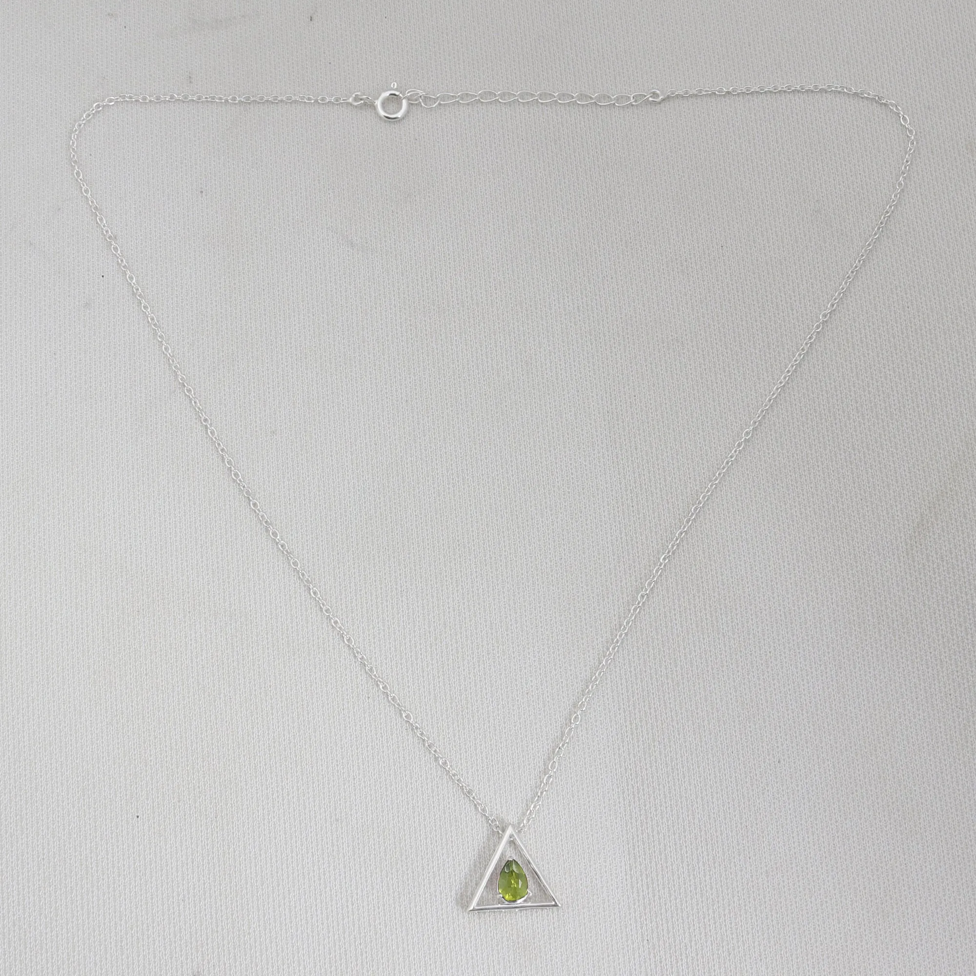 Garnet Silver Minimalist Necklace