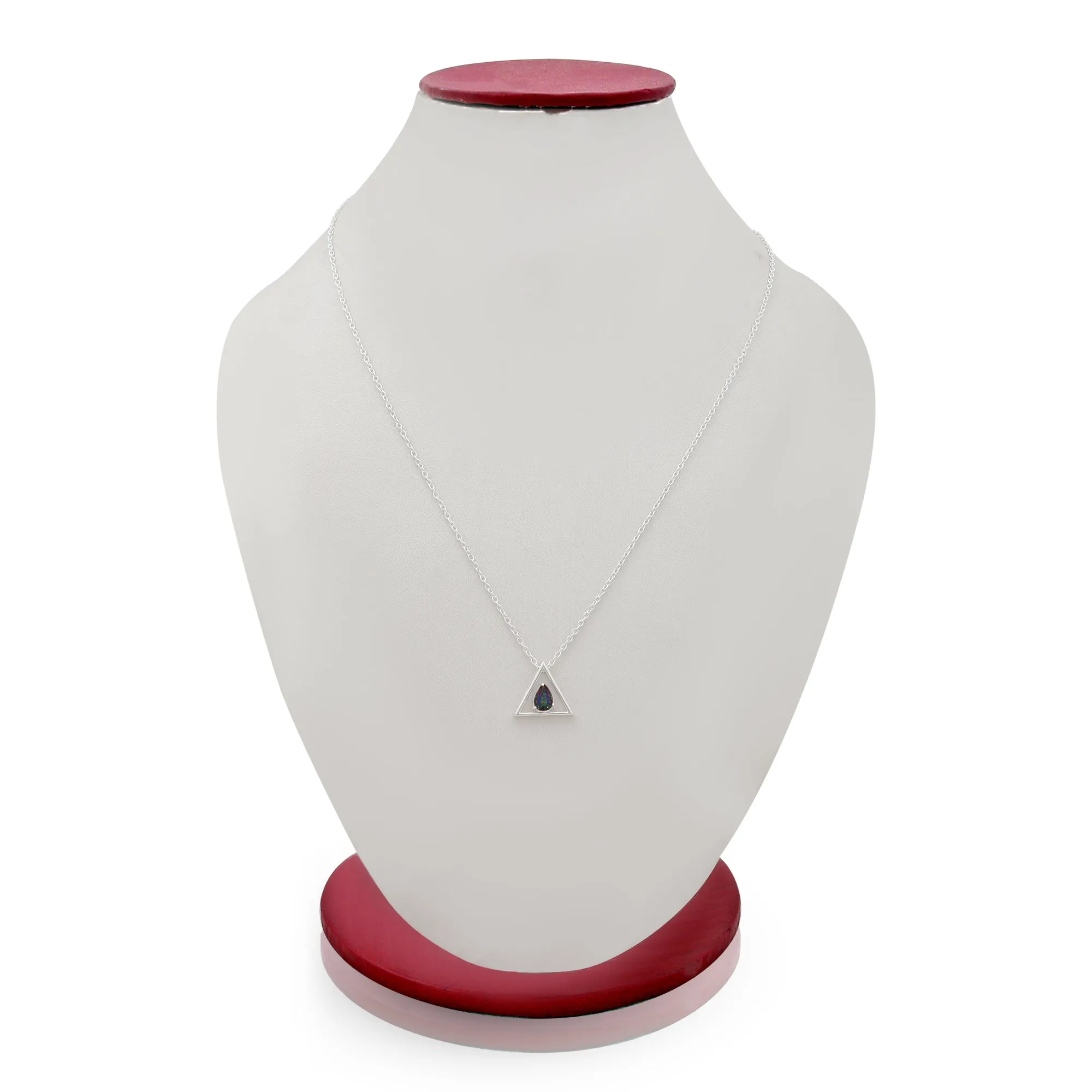 Garnet Silver Minimalist Necklace