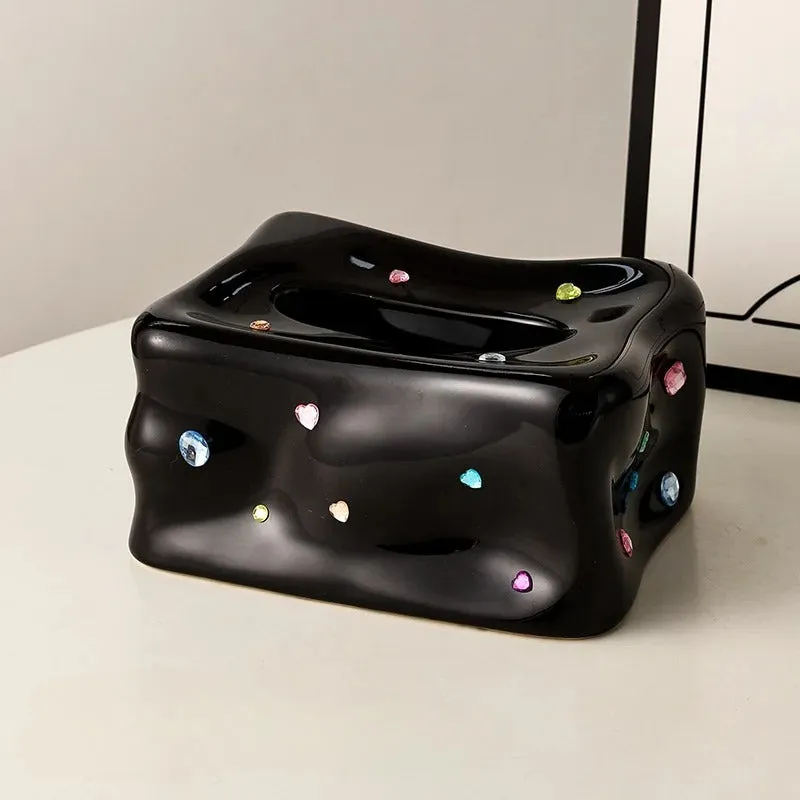Gem Galore Ceramic Tissue Box