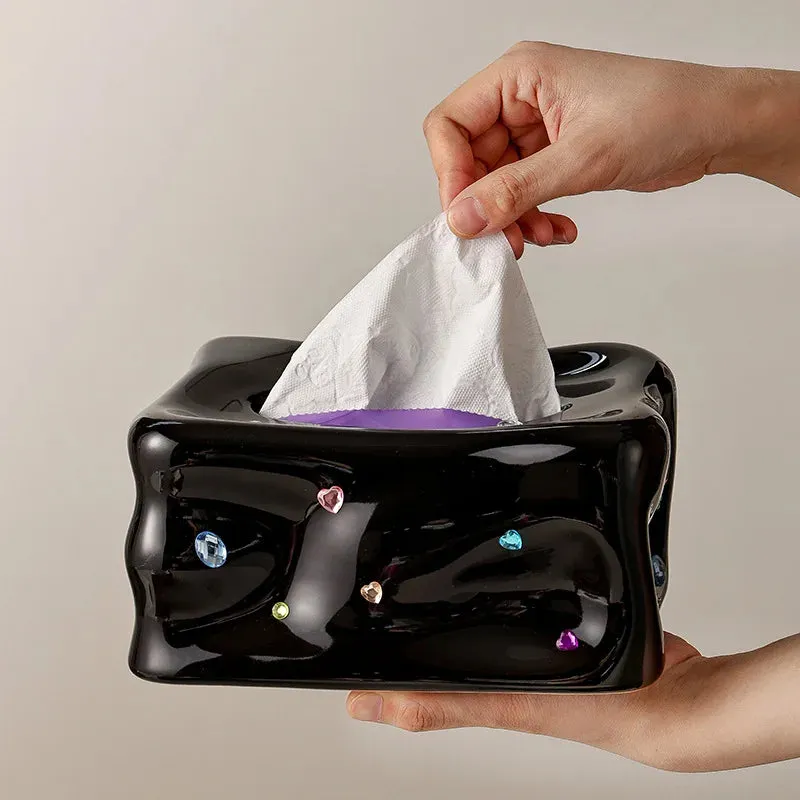 Gem Galore Ceramic Tissue Box