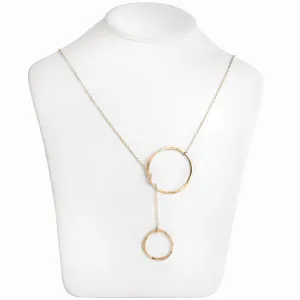 Gold Orbit Lariat Necklace