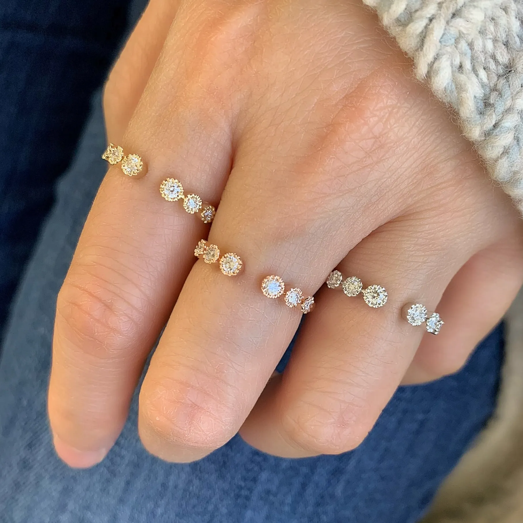 Graduated Diamond Open Band