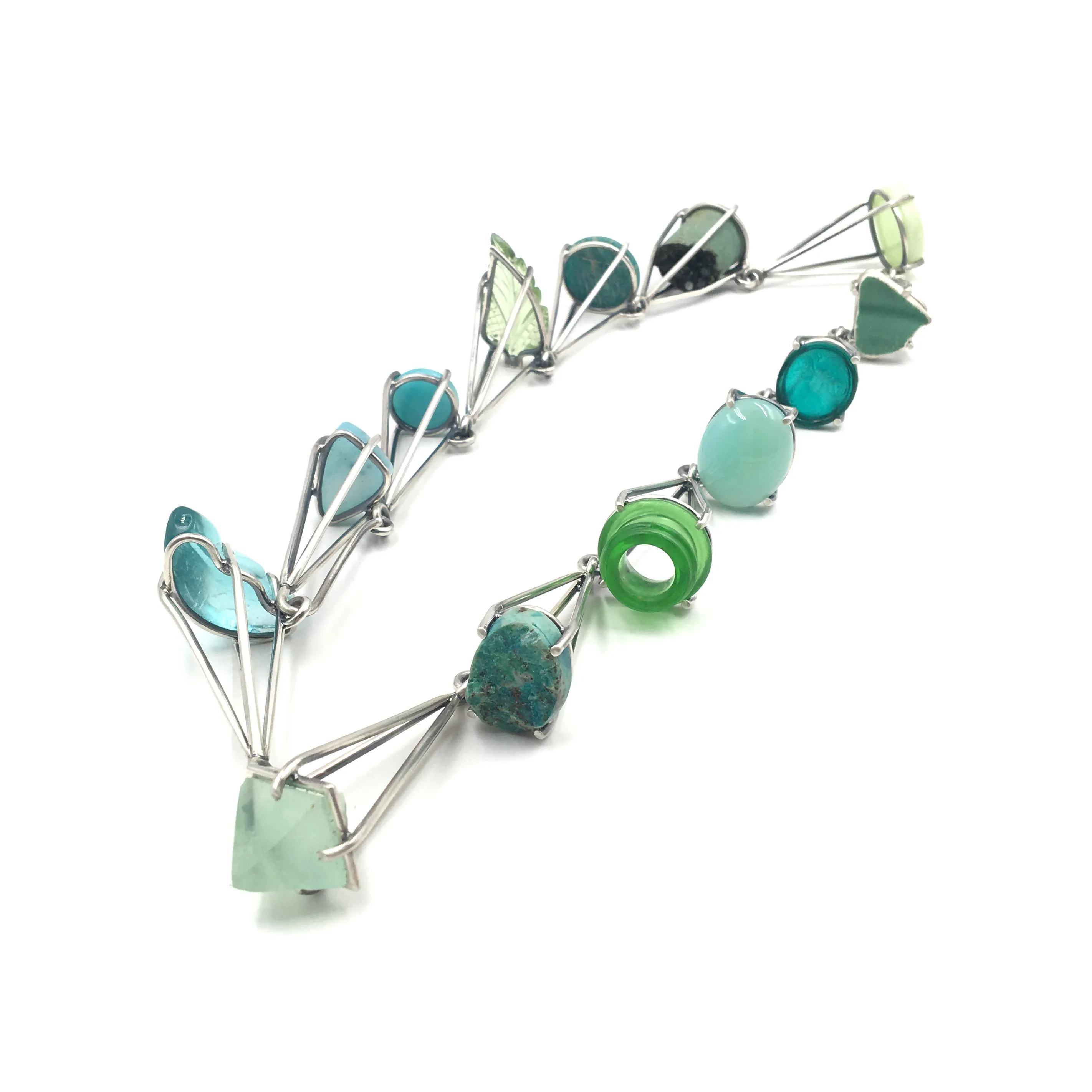 Green Prong Link Necklace