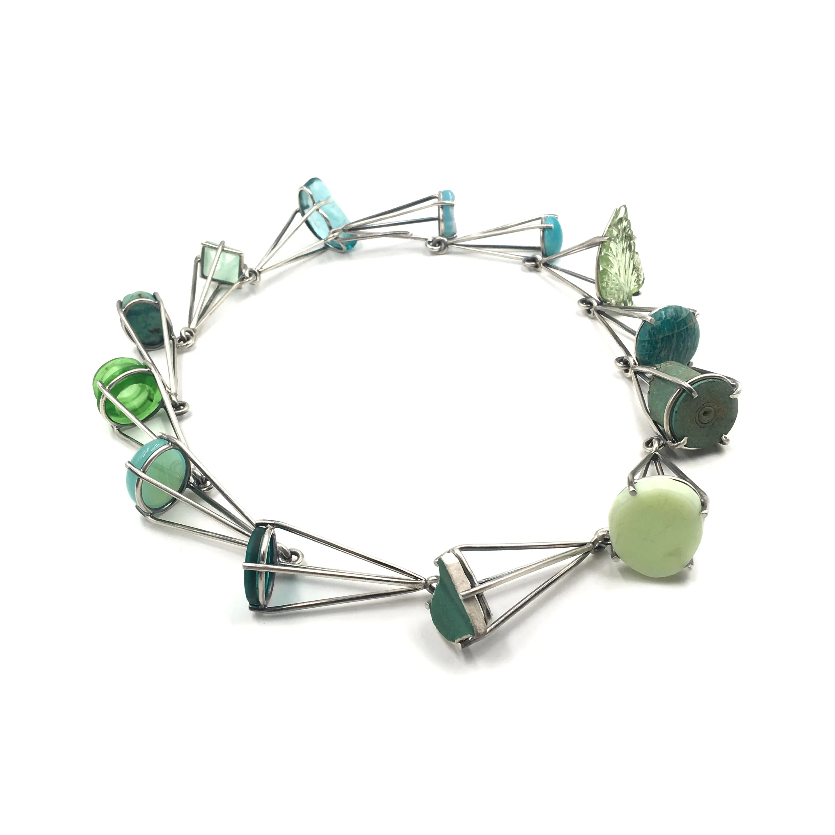 Green Prong Link Necklace