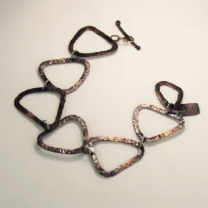 Hand Forged Blackened Copper Bracelet inspired by Alexander Calder