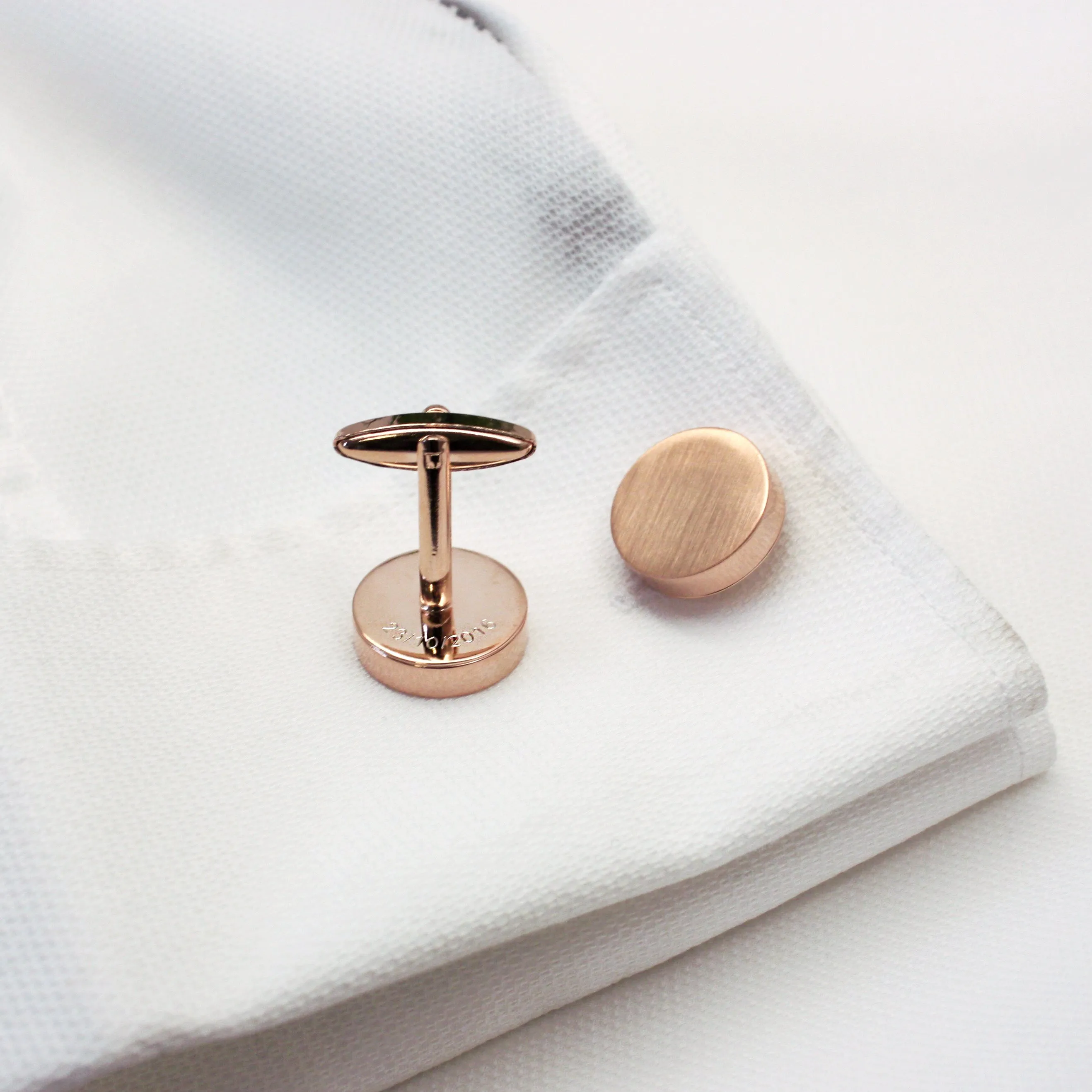 Hidden Coordinates Twist Walnut Cufflinks