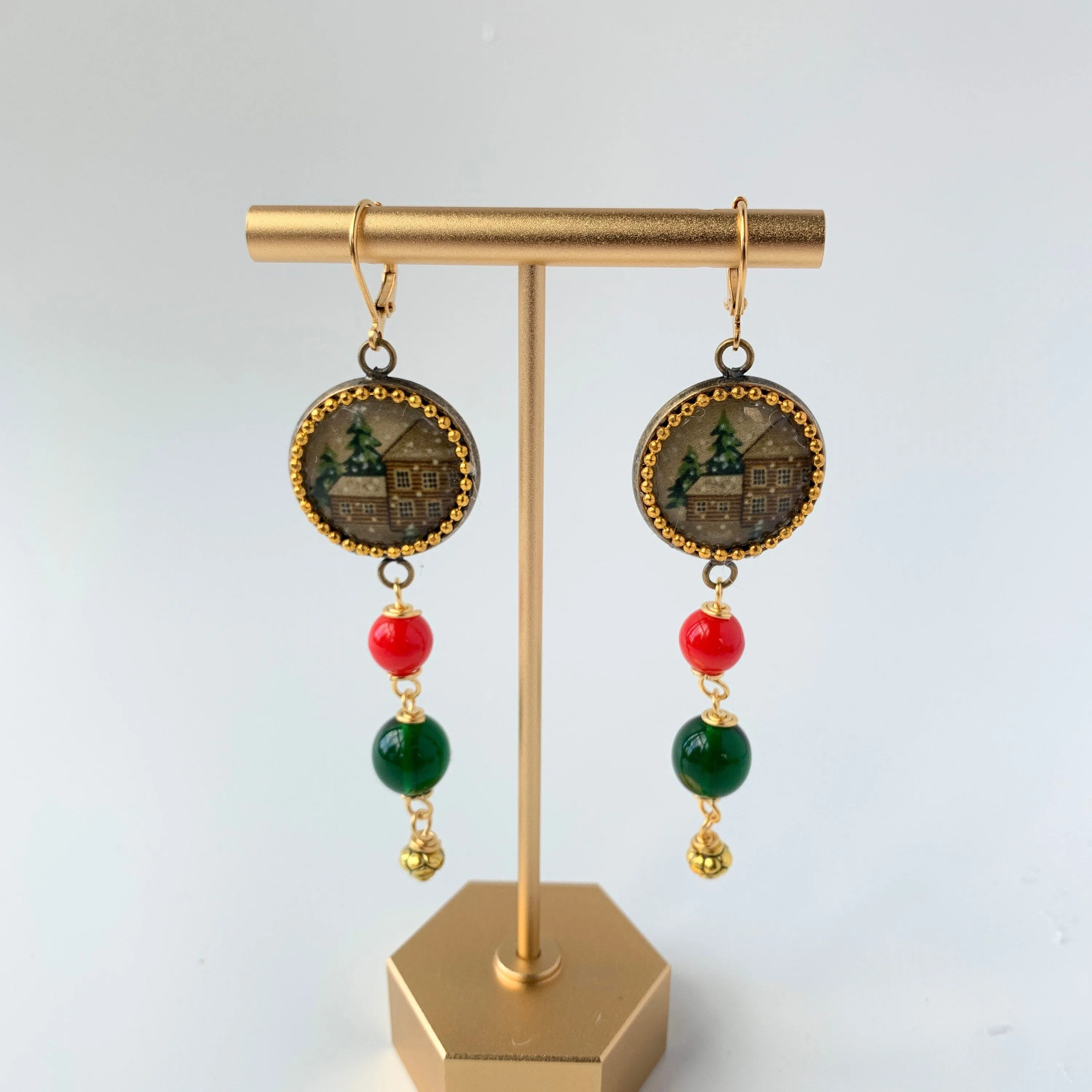 Home for the Holidays Beaded Drop Earrings