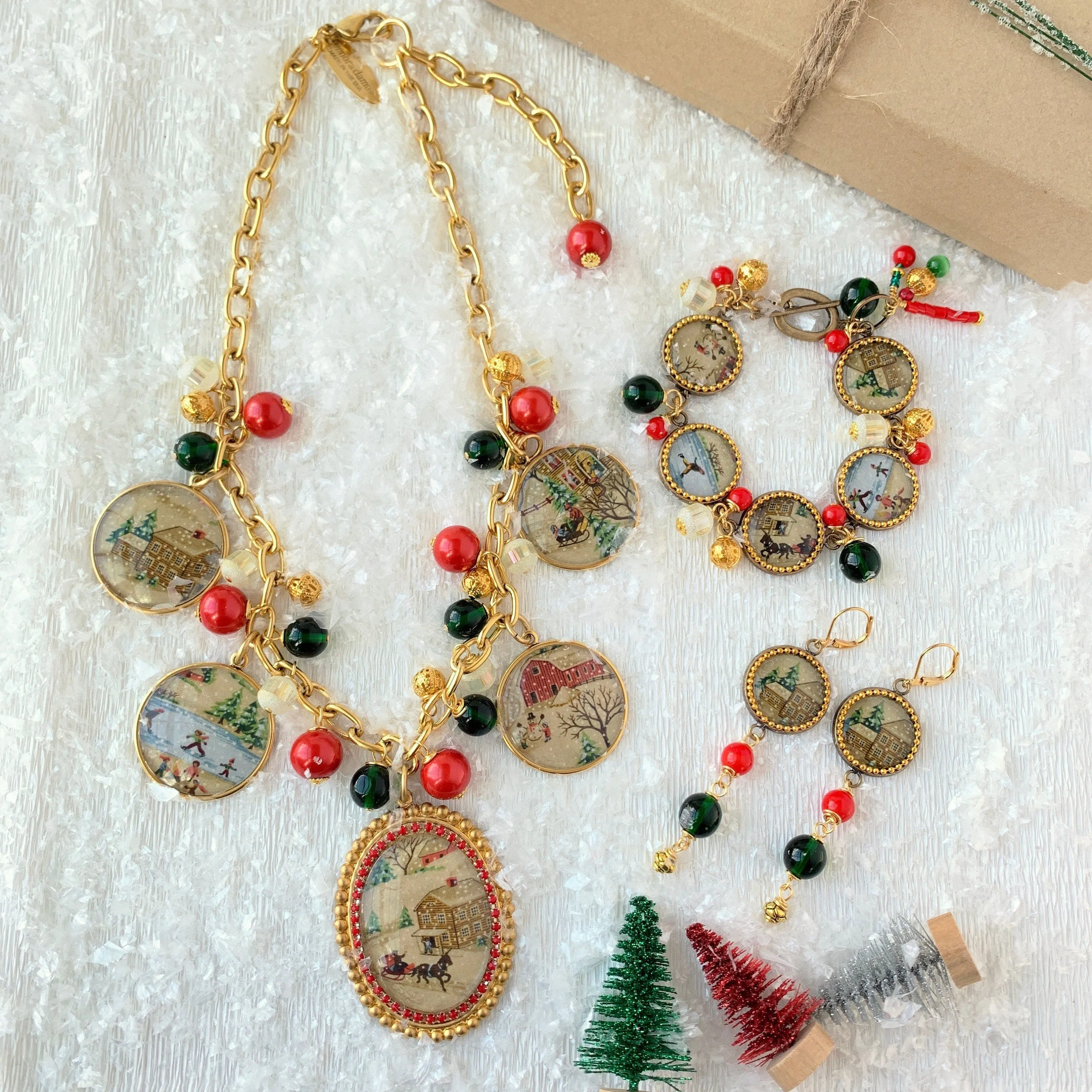 Home for the Holidays Beaded Drop Earrings