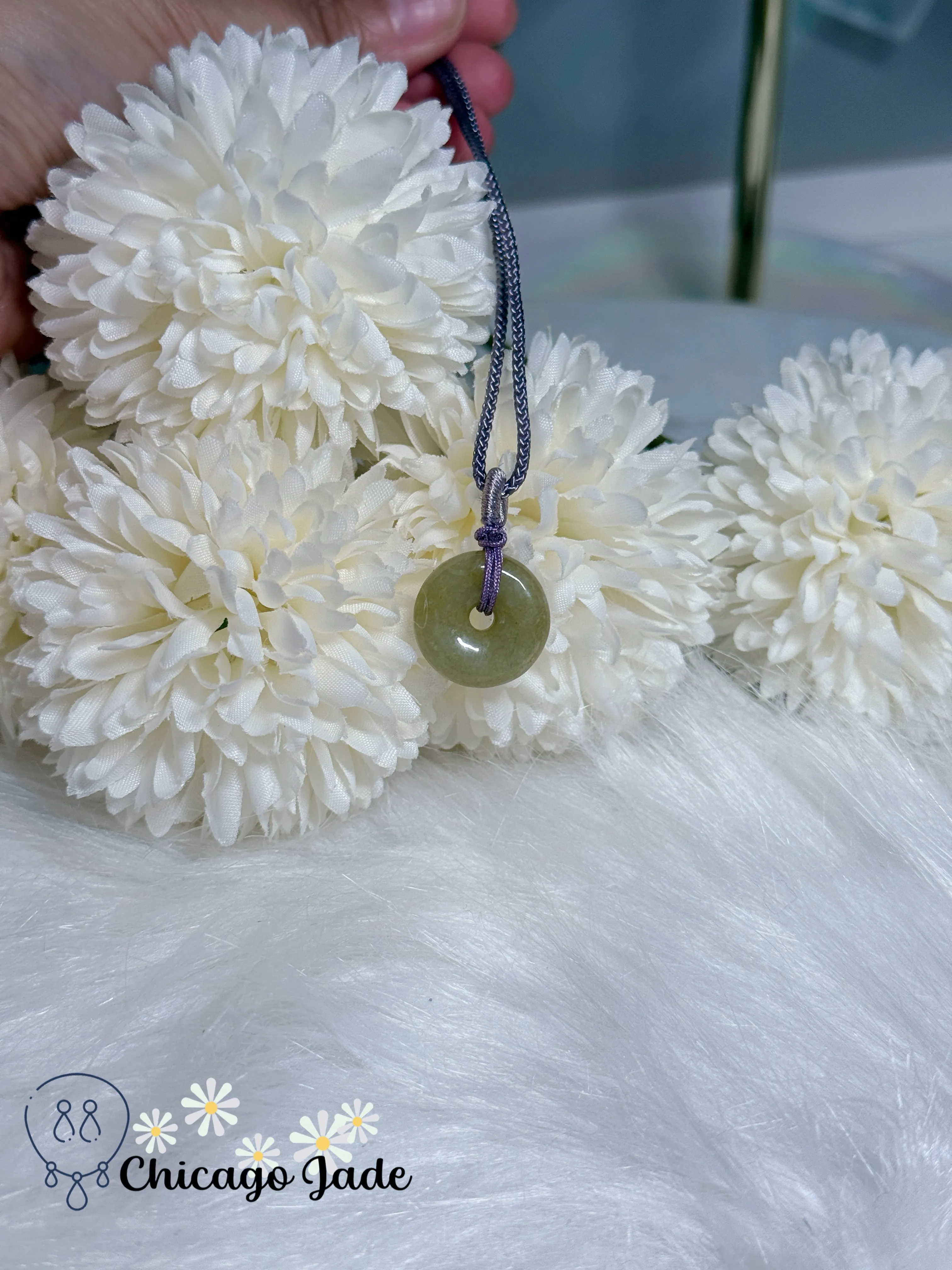 Icy Yellow Handmade Pingan Kou Brings Luck and Safety Natural Grade A Authentic Untreated Burma Jadeite Jade Feicui