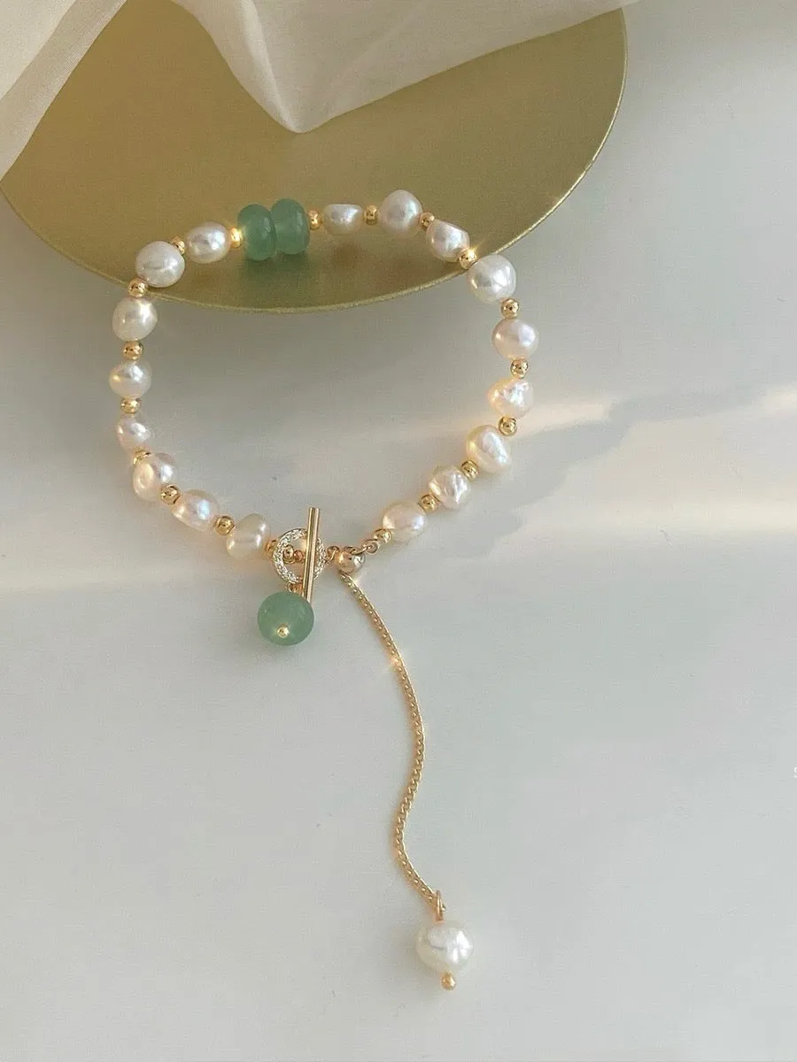 Jade Freshwater Pearl Bracelet
