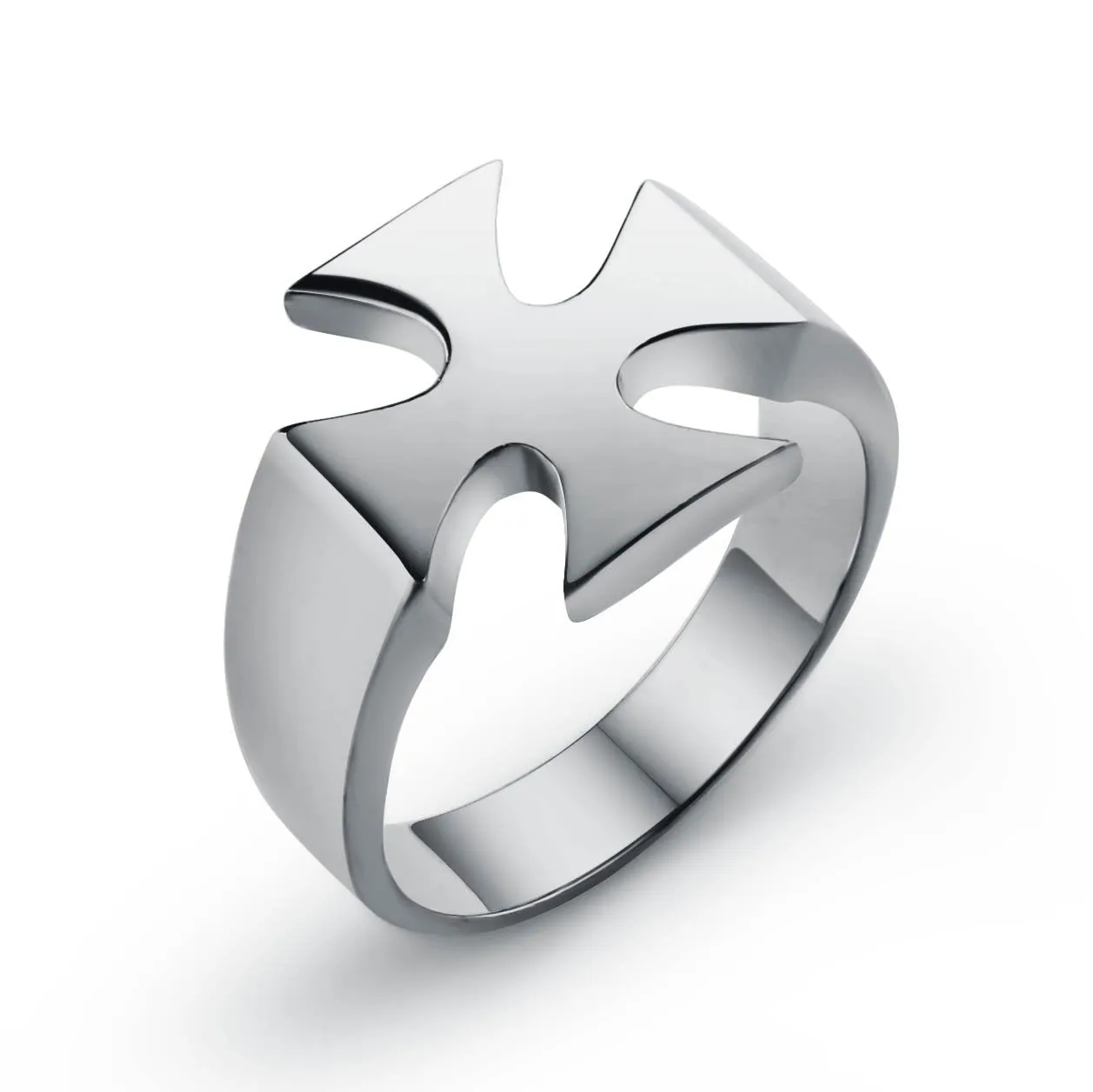 Knights Templar Commandery Ring - Stainless Steel Polished Signet [Silver, Black, Gold]