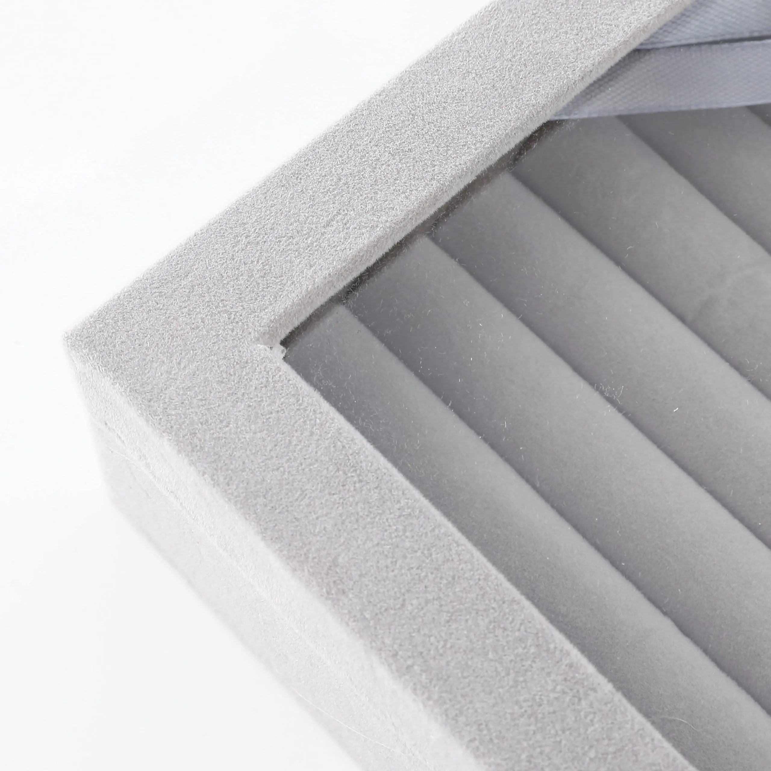 Kuber Industries Pack of 5 Velvet Jewelry Box Organizer | Jewelry Storage Box | Jewelry Organizer | Showcase Holder Dresser Organizer for Earring Necklace Bracelet Ring |YXX-016 | Grey