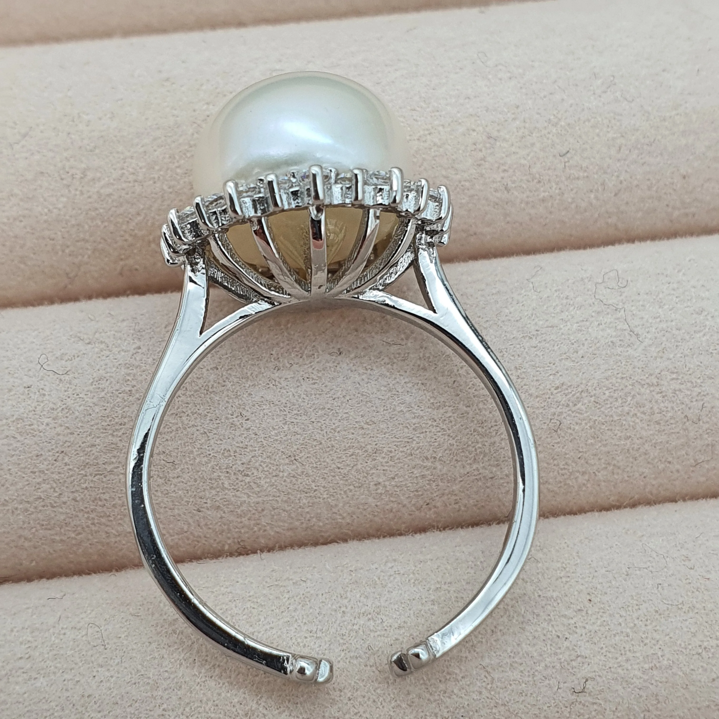 Large Freshwater Pearl ring, sterling silver
