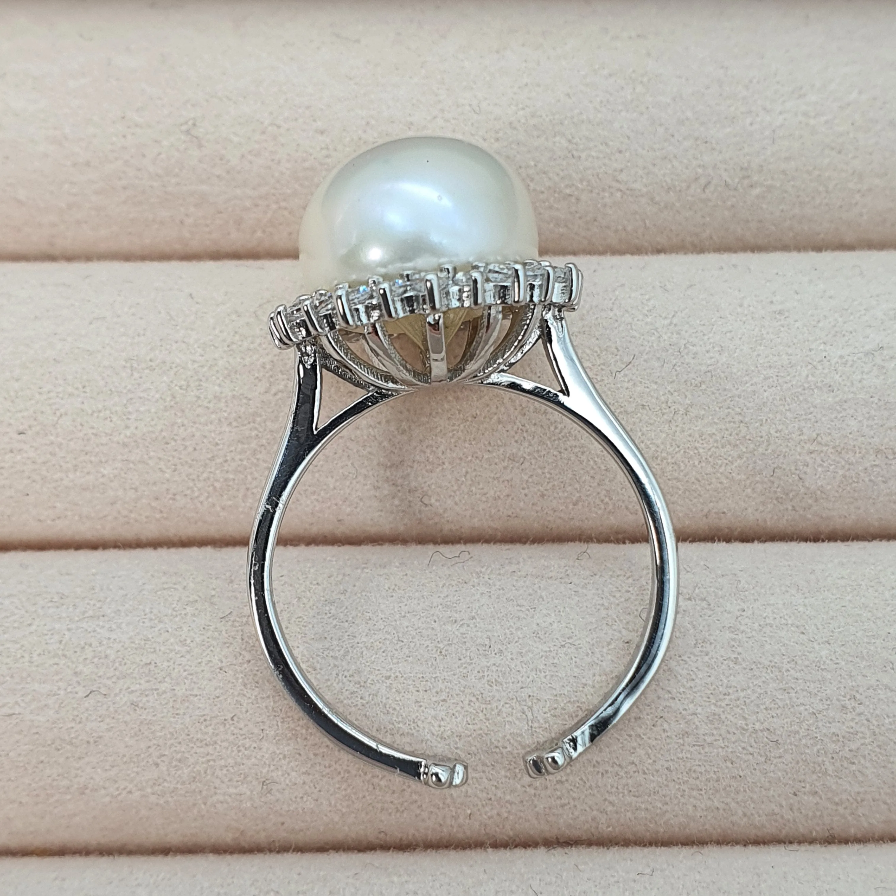 Large Freshwater Pearl ring, sterling silver
